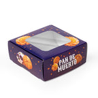 20 Cajas Para Pan de Muerto Con Ventana de Acetato y Diseño de Cempasúchil
