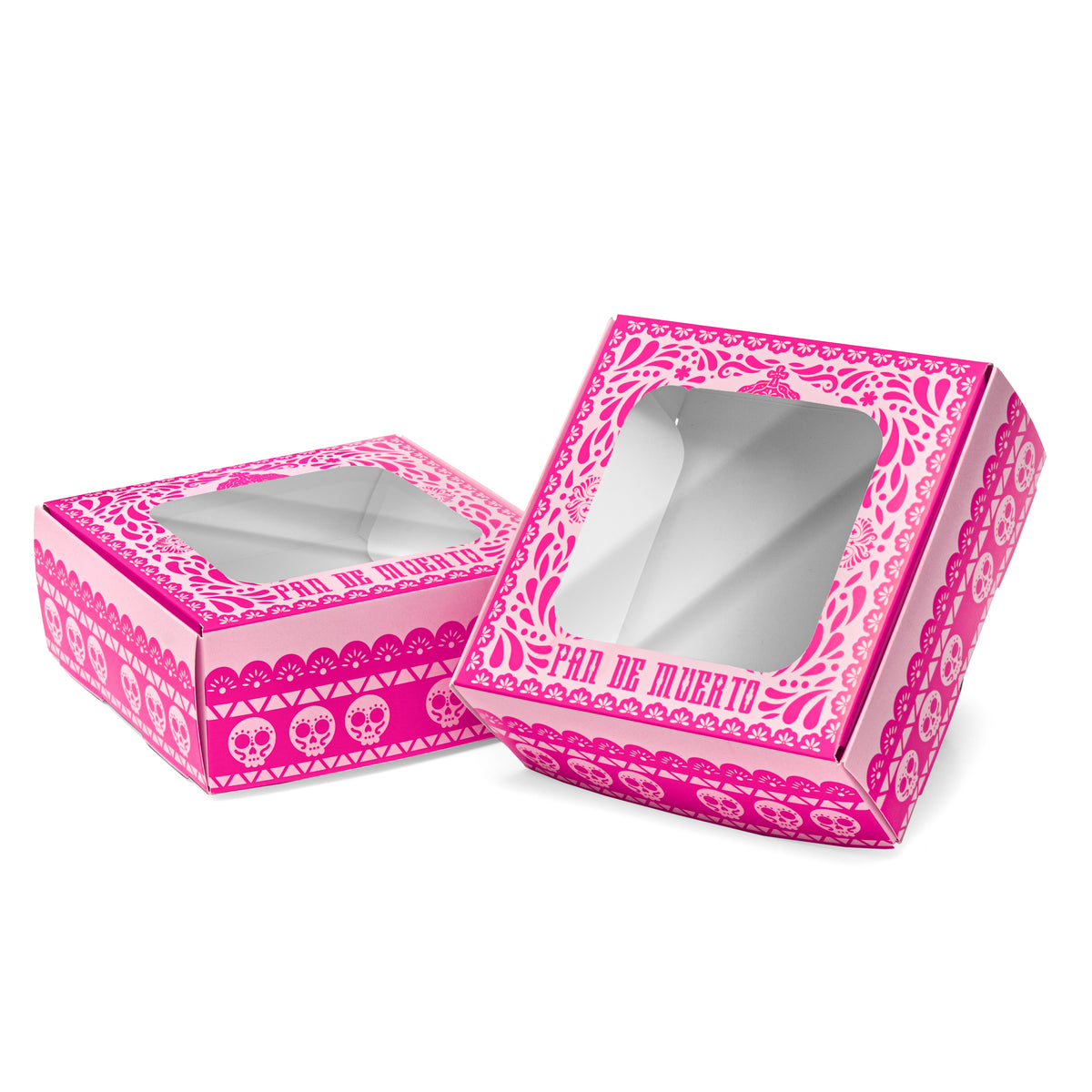 20 Cajas 15X15X6 Cm Papel Picado De Colores Caja para pan de muerto
