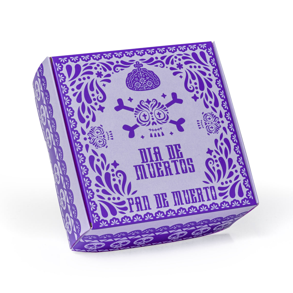 30 Cajas Para Pan De Muerto 12X12X6 Cm Diseño Tradicional Papel Picado