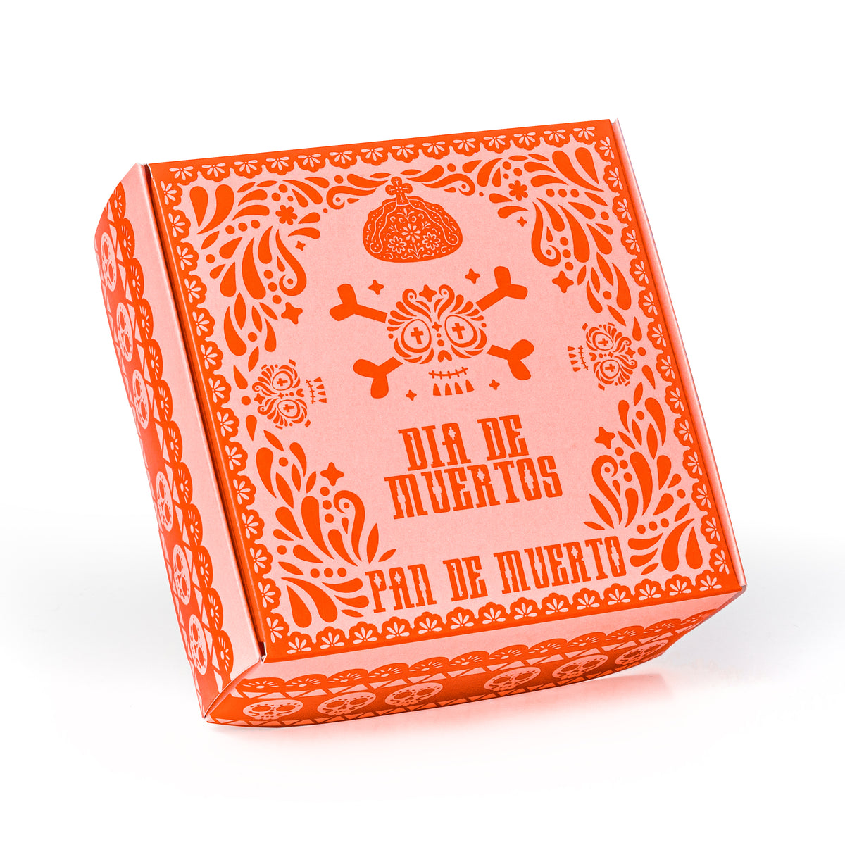 30 Cajas Para Pan De Muerto 12X12X6 Cm Diseño Tradicional Papel Picado