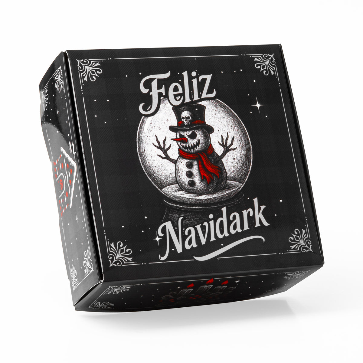 20 Cajas 15X15X6Cm Para Pan de Muertos Temática Navideña Obscura